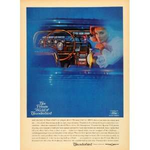  1965 Ad Lady Blue Cruise O Matic Thunderbird Ford Car 