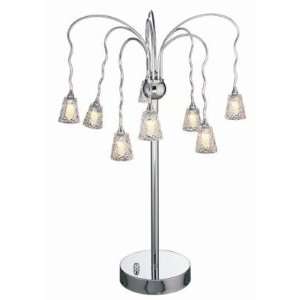  Lite Source Inc. Willow 8 Lite Table Lamp in Chrome Finish 