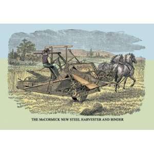  The McCormick New Steel Harvester and Binder 12x18 Giclee 