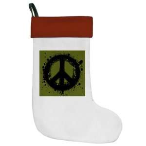  Christmas Stocking Peace Symbol Ink Blot 