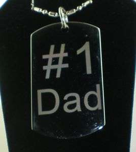 FATHERS DAY NUMBER ONE DAD DOG TAG PENDANT NECKLACE TG1  