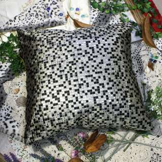 Black Silver Mosaic] Large Decorative Pillow  