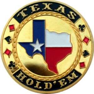 Poker Card Guard TEXAS HOLDEM 24K GOLD PLATED  