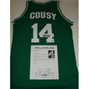 Bob Cousy SIGNED Celtics Jersey PSA/DNA Full LOA