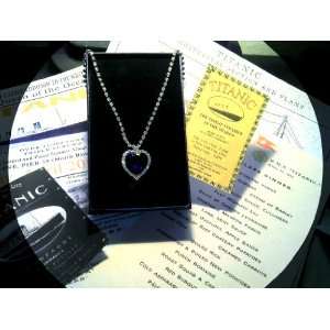  Titanic Heart of the Ocean Necklace With wine Label, Ticket and Menu