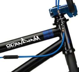 2x Personalised Name Custom BMX Bike Frame Stickers  