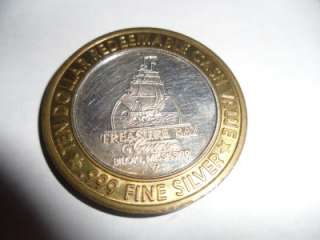 CASINO COIN .999 Fine Treasure Bay Biloxi, MS Collectors Ed. $10 scrap 