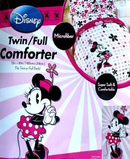 DISNEY MINNIE MOUSE FLORAL FULL COMFORTER SHEETS 5PC BEDDING SET NEW 
