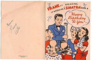 1950s Vintage Birthday Card Frank Sinatra Swooning Ladies Interesting 