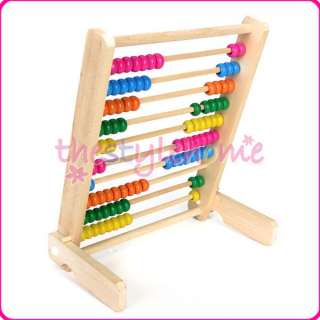 Vintage Kids Wooden Abacus Math Learning Teaching Tool  