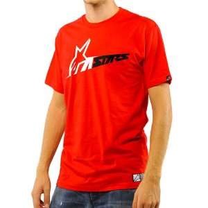 Alpinestars Techstar Mens Short Sleeve Fashion T Shirt/Tee   Red / 2X 