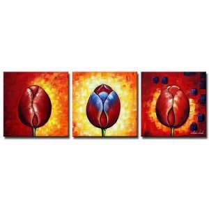  Tearful Tulips Hand Painted Canvas Art Oil Painting 