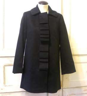 JCrew Wool Ribbon Script Coat 0 P $275 Black Winter  