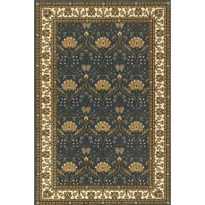   Teal Blue Leaves Traditional 5 x 8 Rug (PG 12)