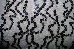 SHEER black netting sequin PINSTRIPE stretch fabric 54  