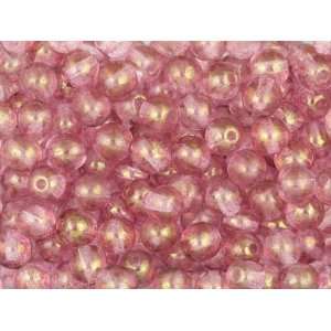   Druk Bead 6mm Topaz and Pink Luster (50pc Pack) Arts, Crafts & Sewing
