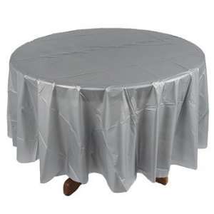  Metallic Silver Round Table Cover   Tableware & Table 
