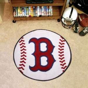    MLB Boston Red Sox White Round Baseball Mat