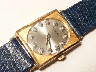 LONGINES 528 17J 10KGF Tanq Watch w/ Oval Diamond Dial  