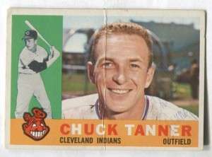 INDIANS Chuck Tanner 1960 Topps SIGNED/AUTOGRAPH d.11  