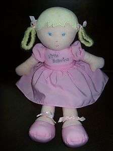  stuffed plush little BALLERINA baby doll blond pink dress lovey  