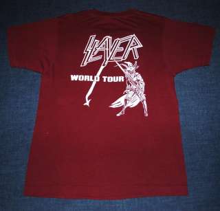 VINTAGE SLAYER WORLD TOUR T  SHIRT 1983 M  