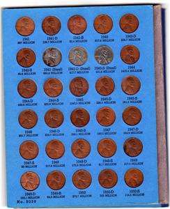 Lincoln Cent Collection 1941 TO 1964 Free S/h Usa  