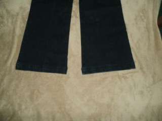   6P LOW rise stretch CUFFED Wide leg dk blue jeans 31x28.5  