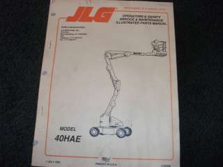 JLG 40HAE lift operator service maintenance parts manual  