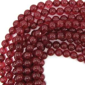  10mm berry red crack crystal round beads 16 strand