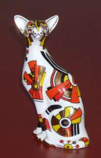 Paul CARDEW, Cool Catz Art Deco, porcelain cat figurine made in 