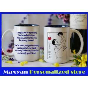  I Love You Dad personalized Custom Ceramic Coffee Mug Dark Blue 