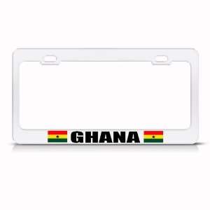  Ghana Flag White Country Metal license plate frame Tag 