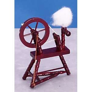  Spinning Wheel Mahogany Dollhouse Miniatures Toys & Games
