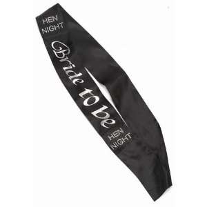  BLACK AND SILVER BRIDE TO BE SASH
