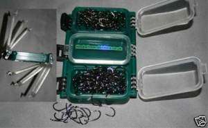 Green double sided carp fishing tackle box FULLY LOADED  