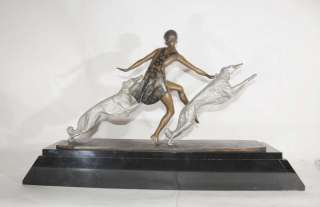 Art Deco Borzoi Dog Figurine Bronze Lormier  