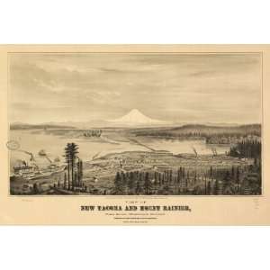   Tacoma and Mount Rainier, Puget Sound, Washington Territory. A.L