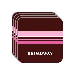   Name Gift   BROADWAY Set of 4 Mini Mousepad Coasters (pink design