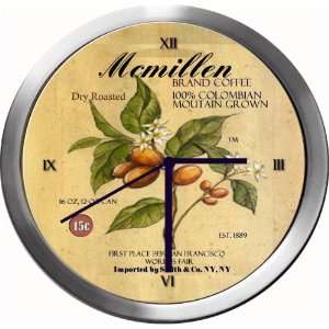  MCMILLEN 14 Inch Coffee Metal Clock Quartz Movement 