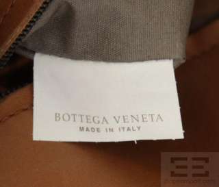 Bottega Veneta Cognac Brown Leather Woven Trim Shoulder Bag  