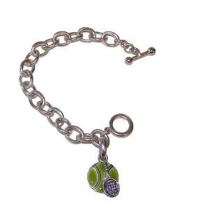   Toggle Bracelet with Tennis Ball and Racquet Charms