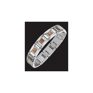  8 1/2 STL/PVD BROZ INLAY BRACELET Jewelry