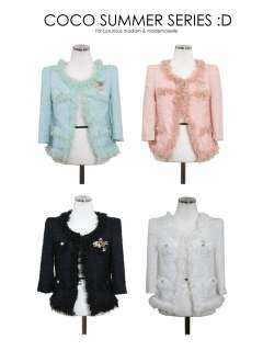 Lux Coco Summer Tweed Jackets with 3/4 Sleeves
