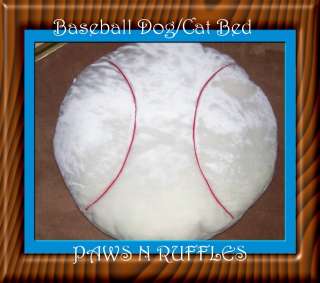 RED WHITE 24 BASEBALL SPORTS DOG CAT PUPPY PET BED NWT  