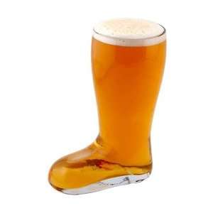  Glass Beer Boot Stein   Oktoberfest Style   Half Liter 