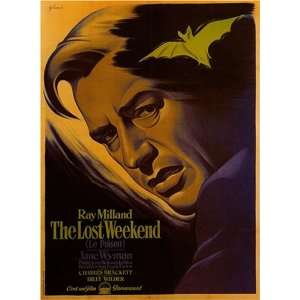 The Lost Weekend Le Poison Vintage Ray Milland Movie Poster  