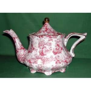  Red Toile Teapot