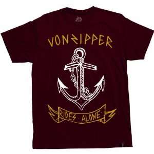 VonZipper Rides Alone Mens Short Sleeve Casual T Shirt/Tee   El Vino 