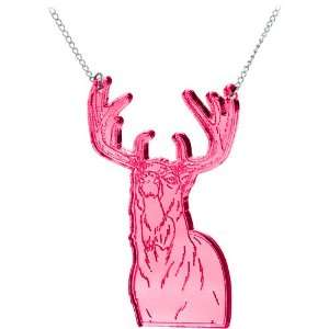  Pink Bucking Deer Necklace Jewelry